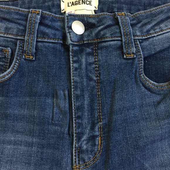 NWT L'AGENCE Light Vintage Wash MARGOT Logo Hardware High Waist Skinny Jeans - Picture 11 of 11
